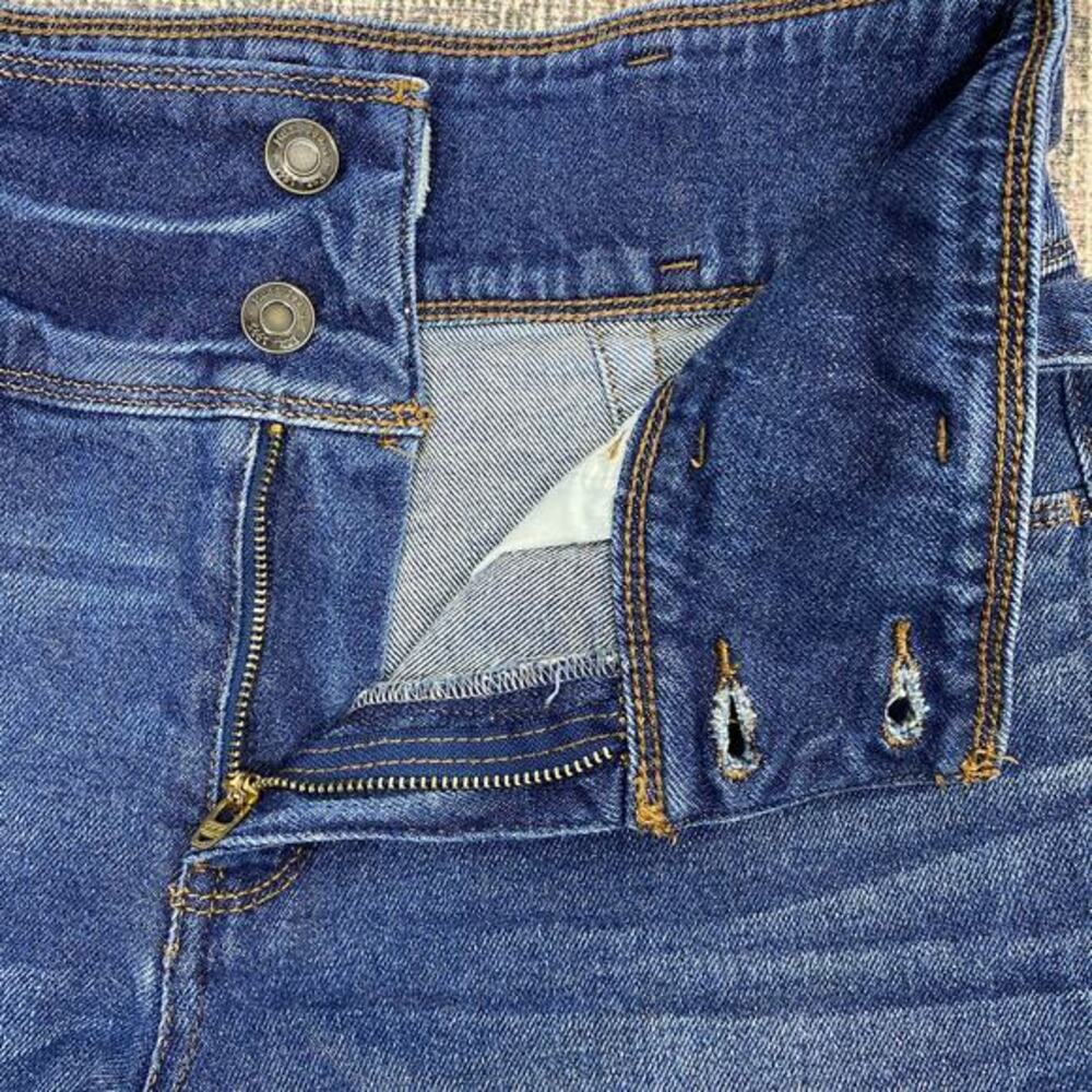Mudd High Rise Jean Shorts Sz 7 Belted Wide Waistband Dark Wash Stretch Denim - Picture 5 of 7